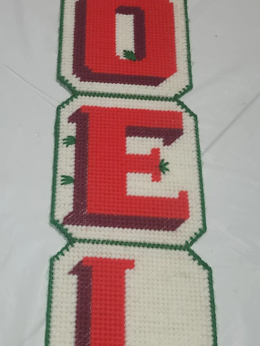 Festive 'NOEL' Crochet Banner - Red and Cream Holiday Garland